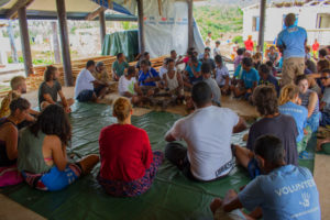 Kava circle in Nasau village to honour the success of the rugby team.