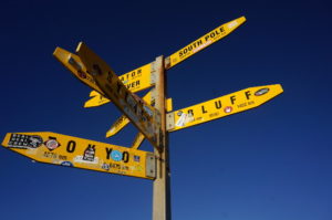 The famous signpost at Cape Reinga.