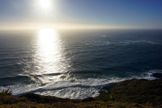 The setting sun at Cape Reinga.