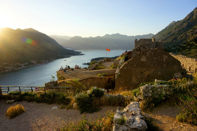 Sunset at the Fortress in Kotor.