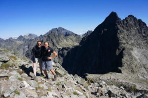 Julia and me in front of a mountain range on the Slovakian Side of High Tatras.